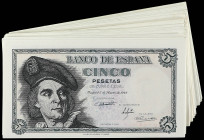 Spanish Banknotes
Estado Español

Lote 42 billetes 5 Pesetas. 5 Marzo 1948. Elcano. Series D a M. Todos Parejas correlativas. (Algunas arrugas, man...