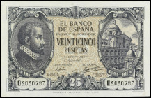 Spanish Banknotes
Estado Español

25 Pesetas. 9 Enero 1940. Herrera. Serie B. Ed-436a. EBC.