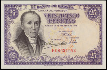 Spanish Banknotes
Estado Español

25 Pesetas. 19 Febrero 1946. Florez Estrada. Serie F. Ed-450a. EBC+.