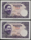 Spanish Banknotes
Estado Español

Lote 2 billetes 25 Pesetas. 22 Julio 1954. Albéniz. Sin Serie. Pareja correlativa. (Levísima manchita y arruguita...