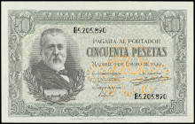Spanish Banknotes
Estado Español

50 Pesetas. 9 Enero 1940. Menéndez Pelayo. Serie B. (Leve manchita, esquinas redondeadas). Ed-437a. EBC+.