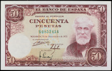 Spanish Banknotes
Estado Español

50 Pesetas. 31 Diciembre 1951. Rusiñol. Serie B. Ed-462a. SC.
