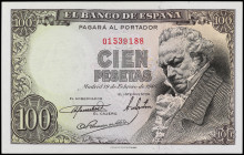 Spanish Banknotes
Estado Español

100 Pesetas. 19 Febrero 1946. Goya. Sin Serie. (Ínfimas rayitas). Ed-451. SC.