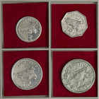 Company Stores and Propaganda Tokens

Lote 4 fichas 10, 15, 20 Céntimos y 5 Pesetas. AUTOBUSES ROCA (3) y COOPERATIVA EL MASNOU. Al, Baquelita. A EX...