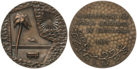 Spanish Medals

Inauguración del Paseo Marítimo. 1959. BARCELONA. Anv.: Vista abstracta del paseo, las olas y el sol. Rev.: Leyenda. Br. Ø 70 mm. SC...