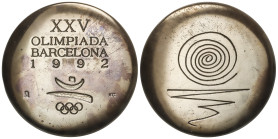 Spanish Medals

Medalla los Voluntarios de las Olimpiadas. 1992. F.N.M.T. XXV OLIMPIADAS BARCELONA 1992. Anv.: Logo oficial. Rev.: Espiral. Br. Oscu...