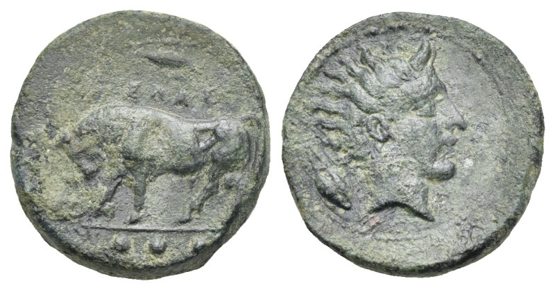 SICILY. Gela. Circa 420-405 BC. Tetras or Trionkion (Bronze, 16.79 mm, 3.45 g). ...