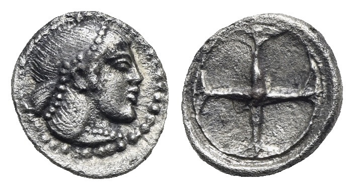 SICILY. Syracuse. Time of Hieron I, circa 478-466 BC. Obol (Silver, 8.98 mm, 0.6...