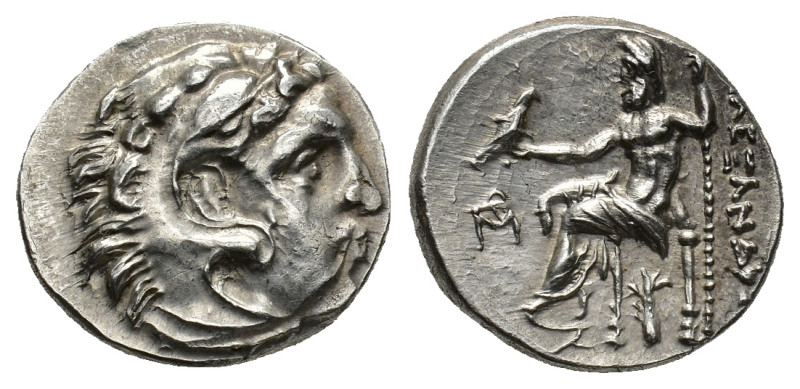 KINGS OF THRACE. Lysimachos, 305-281 BC. Drachm (Silver, 17.64 mm, 4.38 g) struc...