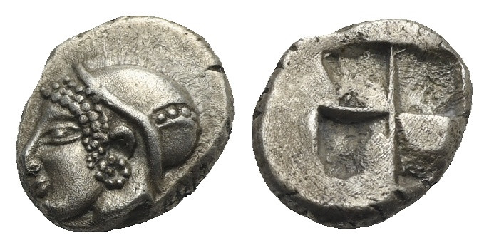 IONIA. Phocaea. Circa 510-494 BC. Diobol (Silver, 9.95 mm, 1.27 g) Female head l...