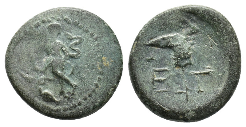 PISIDIA. Etenna. 1st century BC. Bronze (Bronze, 17.11 mm, 3.99 g). Nymph advanc...