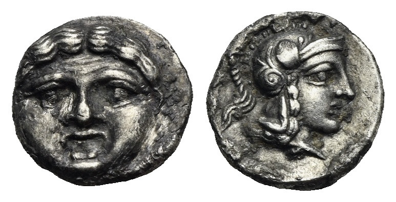 PISIDIA. Selge. Circa 350-300 BC. Obol (Silver, 9.60 mm, 1.00 g). Facing gorgone...