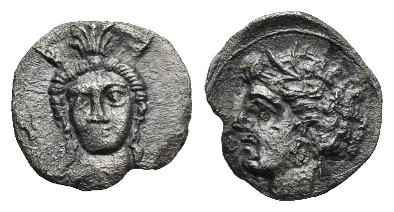 CILICIA. Uncertain. 4th Century BC. Obol (Silver, 10 mm, 0.54 g). Female head fa...
