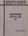 CAHN Adolph, Frankfurt a. M. VERSTEIGERUNGS - KATALOG 81. DAS FÜRSTLICH-FÜRSTENBERGISCHE MÜNZKABINETT ZU DONAUESCHINGEN. TEIL VIII. DIE FRANZÖSISCHEN ...