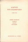 HESS Adolph Nachf., Luzern. AUKTION VON GOLDMÜNZEN. AUREI ROMANI, SCHWEIZ, ITALIEN, DÄNEMARK [GOTHA collection]. 9 Mai 1951. 4°. 24 pages, 510 lots, 1...