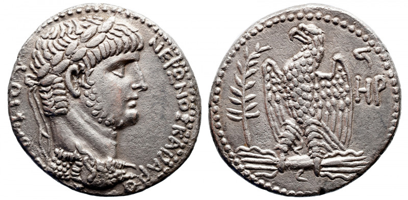 Roman Provincial 
Nero AR Tetradrachm of Antioch, Seleucis and Pieria. Dated RY...