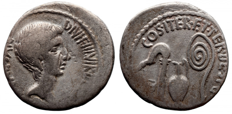 Roman Imperial 
Octavian AR Denarius. Southern or central Italian mint, summer ...
