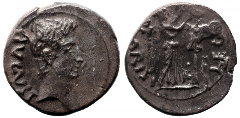 Roman Imperial 
Augustus AR Quinarius. Emerita, 25-23 BC. P. Carisius, legate. ...