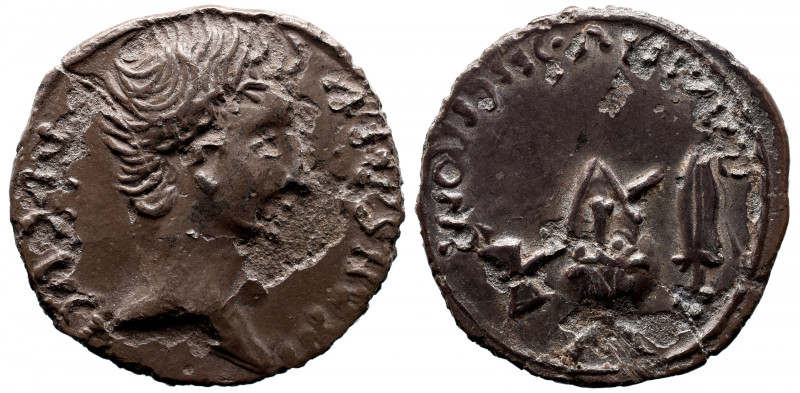 Roman Imperial 
Augustus AR Denarius. P. Carisius, moneyer. Emerita, Spain, 25-...