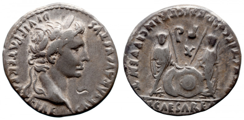 Roman Imperial 
Augustus AR Denarius. Lugdunum, 2 BC - AD 4. CAESAR [AVGVSTVS] ...
