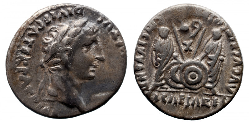Roman Imperial 
Augustus AR Denarius. Lugdunum, 2 BC - AD 4. (CAESAR AVG) VSTVS...