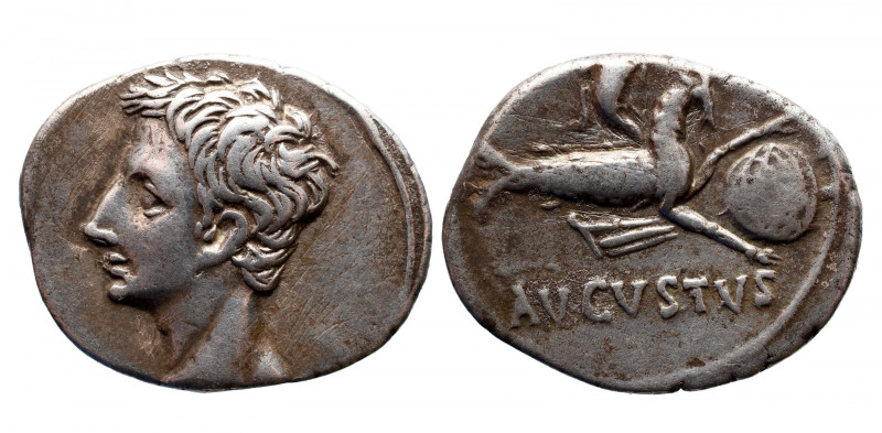 Roman Imperial 
Augustus AR Denarius. Spanish mint (Colonia Patricia?), July 18...
