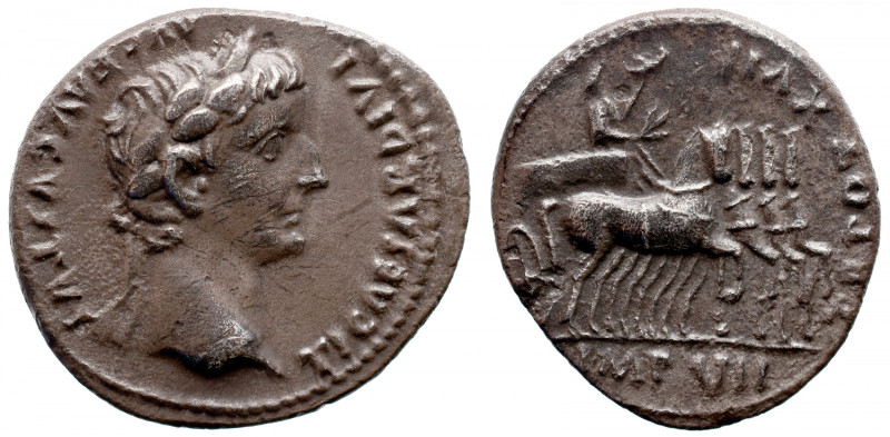 Roman Imperial 
Tiberius AR Denarius. Lugdunum, AD 15-16. TI CAESAR DIVI AVG F ...