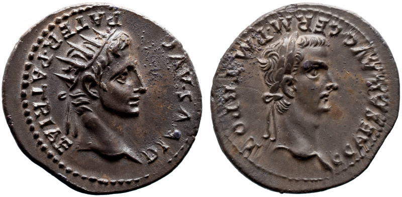 Roman Imperial 
Caligula, with Divus Augustus, AR Denarius. Lugdunum, AD 37. C ...
