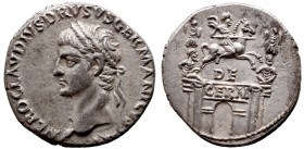 Roman Imperial 
Nero Claudius Drusus (father of Claudius) AR Denarius. Rome, AD 41-45. NERO CLAVDIVS DRVSVS GERMANICVS IMP, laureate head left / DE a...