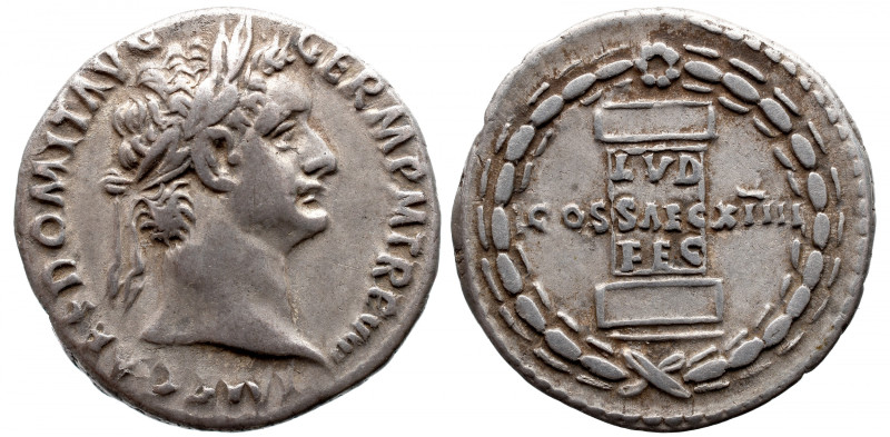 Roman Imperial 
Domitian AR Denarius. Rome, AD 88. IMP CAES DOMIT AVG [G]ERM P ...