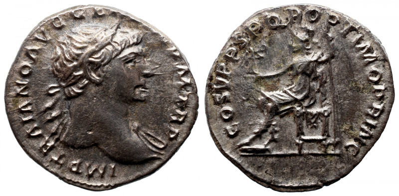 Roman Imperial 
Trajan AR Denarius. Rome, AD 111-3. IMP TRAIANO AVG GER DAC P M...