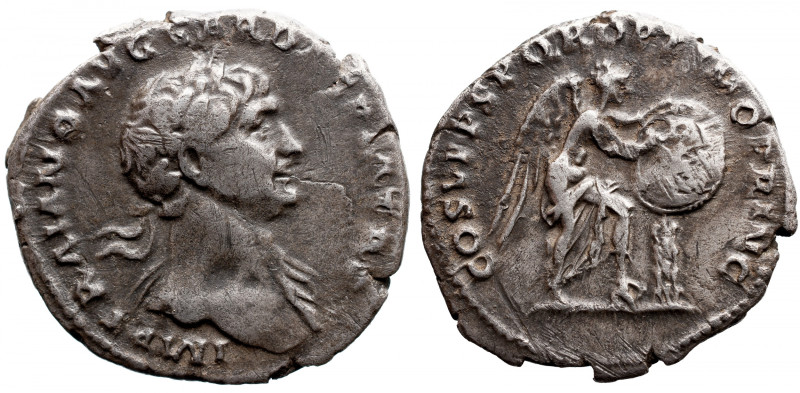 Roman Imperial 
Trajan AR Denarius. Rome, AD 103-111. IMP TRAIANO AVG GER DAC P...