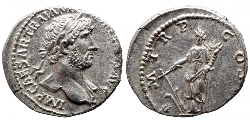 Roman Imperial 
Hadrian AR Denarius. Rome, AD 119-122. IMP CAESAR TRAIAN HADRIA...