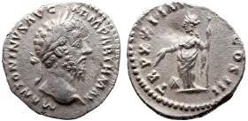 Roman Imperial 
Marcus Aurelius AR Denarius. Rome, AD 166-167. M ANTONINVS AVG ARM PARTH MAX, laureate head to right / TR P XXI IMP IIII COS III, Pro...