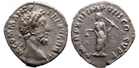 Roman Imperial 
Commodus AR Denarius. Rome, AD 186-187. M COMM ANT P FEL AVG BRIT, laureate head right / P M TR P XIII IMP VIII COS V P P, Libertas s...