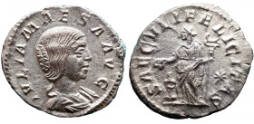 Roman Imperial 
Julia Maesa (grandmother of Elagabalus) AR Denarius. Rome, AD 218-222. IVLIA MAESA AVG, draped bust to right / SAECVLI FELICITAS, Fel...