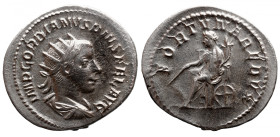 Roman Imperial 
GORDIAN III (238-244). Antoninianus. Rome. 
Obv: IMP GORDIANVS PIVS FEL AVG. Radiate, draped and cuirassed bust right. 
Rev: FORTVN...