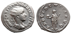 Roman Imperial 
GORDIAN III (238-244). Antoninianus. Rome. 
Obv: IMP CAES M ANT GORDIANVS AVG. Radiate, draped and cuirassed bust right. 
Rev: PROV...