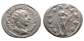 Roman Imperial 
GORDIAN III (238-244). Antoninianus. Rome. 
IMP GORDIANVS PIVS FEL AVG, radiate, draped and cuirassed bust to right 
VICTOR AETER, ...
