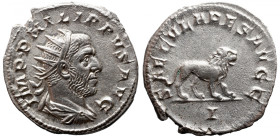 Roman Imperial 
PHILIP I 'THE ARAB' (244-249). Antoninianus. Rome. 
Saecular Games/1000th Anniversary of Rome issue. 
Obv: IMP PHILIPPVS AVG. Radia...