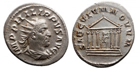 Roman Imperial 
PHILIP I 'THE ARAB' (244-249). Antoninianus. Rome. 
Saecular Games/1000th Anniversary of Rome issue. 
Obv: IMP PHILIPPVS AVG. Radia...