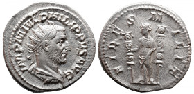 Roman Imperial 
PHILIP I 'THE ARAB' (244-249). Antoninianus. Rome. 
Obv: IMP M IVL PHILIPPVS AVG. Radiate, draped and cuirassed bust right. 
Rev: F...
