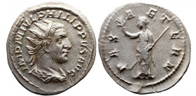 Roman Imperial 
PHILIP I THE ARAB (244–249). Antoninianus. Rome. 
Obv: IMP M IVL PHILIPPVS AVG. Radiate, draped and cuirassed bust right. 
Rev: PAX...
