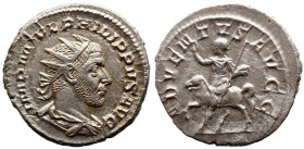 Roman Imperial 
PHILIP I 'THE ARAB' (244-249). Antoninianus. Rome. 
Obv: IMP M IVL PHILIPPVS AVG. Radiate, draped and cuirassed bust right. 
Rev: A...