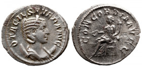 Roman Imperial 
OTACILIA SEVERA (244-249). Antoninianus. Rome. 
Obv: OTACIL SEVERA AVG. Diademed and draped bust right, set on crescent. 
Rev: CONC...