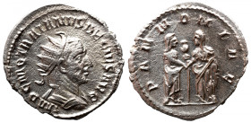 Roman Imperial 
TRAJANUS DECIUS (249-251). Antoninianus. Rome. 
Obv: IMP C M Q TRAIANVS DECIVS AVG. Radiate, draped and cuirassed bust right. 
Rev:...