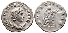 Roman Imperial 
HERENNIA ETRUSCILLA (Augusta, 249-251). Antoninianus. Rome. 
Obv: HER ETRVSCILLA AVG. Diademed and draped bust right, set on crescen...