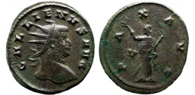 Roman Imperial 
GALLIENUS (253-268). Antoninianus. Rome. 
 Obv: GALLIENVS AVG. Radiate head right. 
 Rev: PAX AVG / V Pax standing left, holding br...