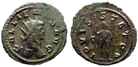 Roman Imperial 
GALLIENUS (253-268). Antoninianus. Rome. 
Obv: GALLIENVS AVG. Radiate and cuirassed bust right. 
Rev: IOVIS STATOR / S . Jupiter st...