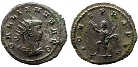 Roman Imperial 
GALLIENUS (253-268). Antoninianus. Antioch. 
Obv: GALLIENVS AVG. Radiate head right. 
Rev: IOVI PROPVG. Jupiter standing facing, he...